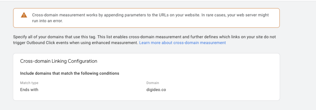 Google Analytics 4 - cross domain tracking