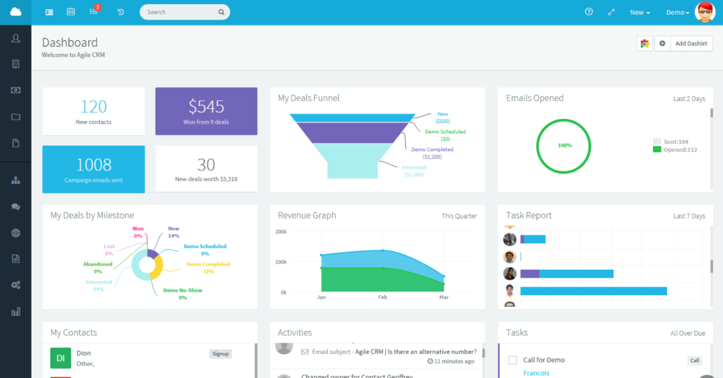 agile crm - small business crm