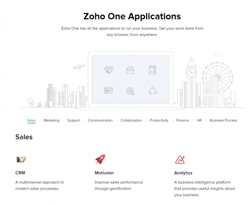 zoho one 40+ apps