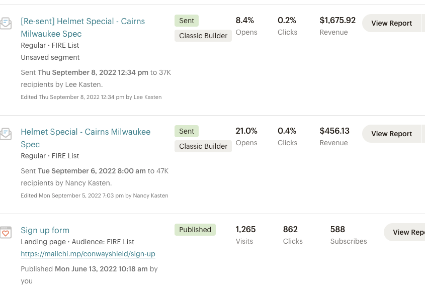 Conway Shield Mailchimp